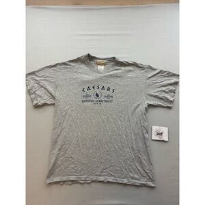 Caesars Genuine Resortwear USA Graphic T-Shirt Gray Mens Large Souvenir Tee
